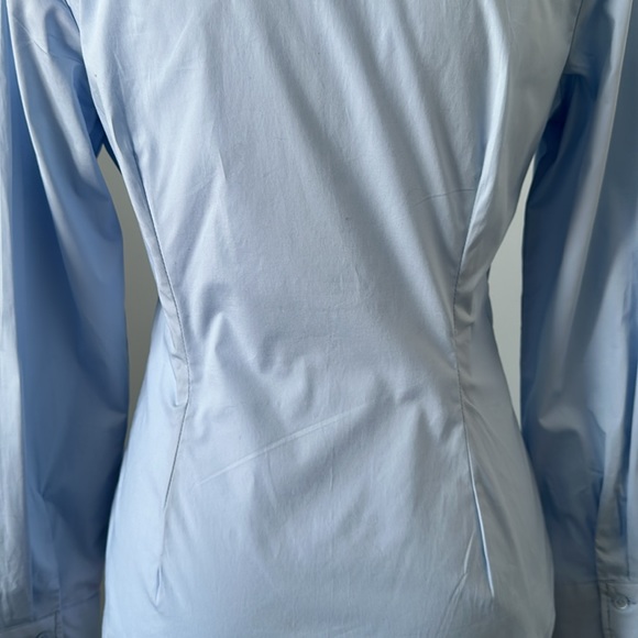 MANGO Fitted Cotton Shirt Sky Blue NWT - Picture 7 of 10
